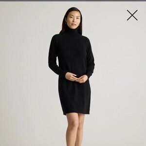 Mongolian cashmere turtleneck sweater dress